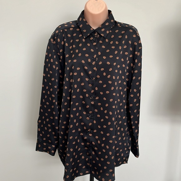 Ricki’s Satin Blouse Size LG - Picture 2 of 9